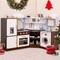 Costway Corner Play Kitchen with Ice Maker Microwave Oven for Kids 3+ Years Old Wooden Toy
